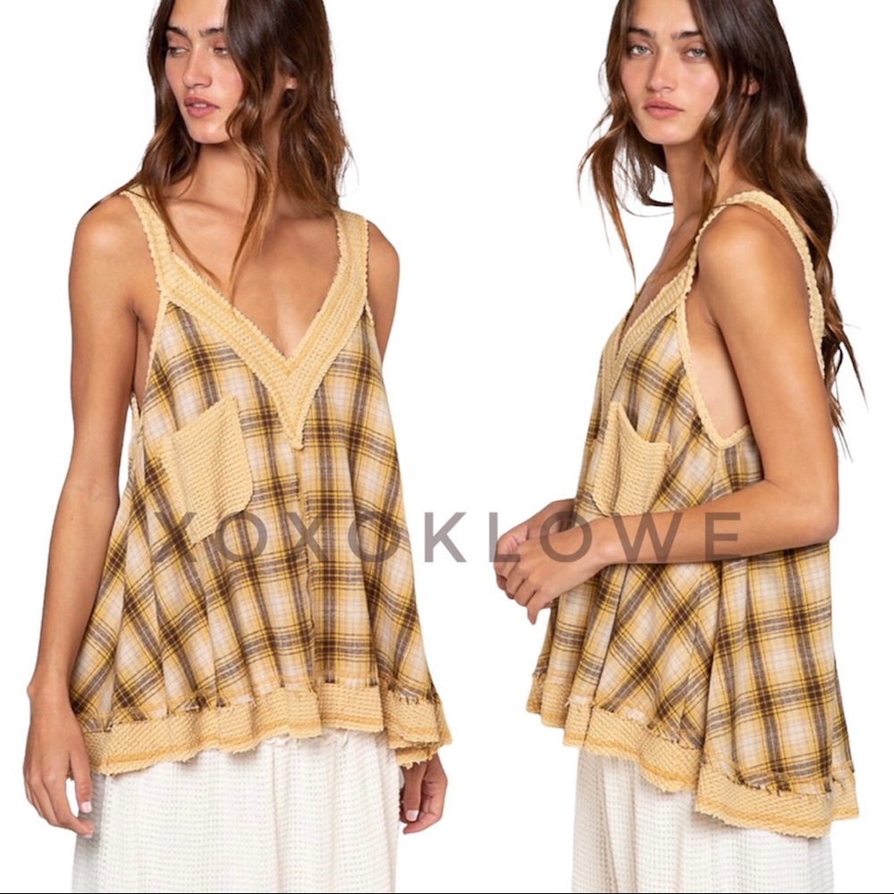 POL Plaid Relaxed Fit Boho Tank Top - Picture 6 of 15
